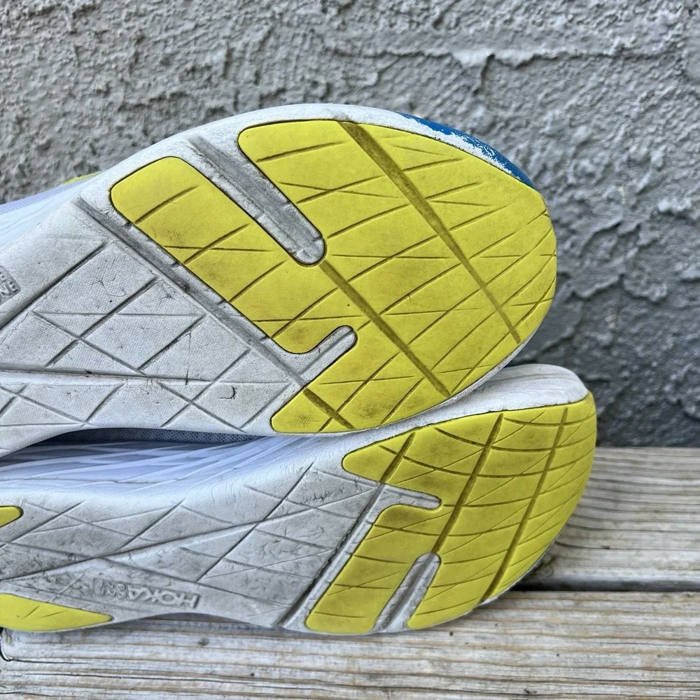 Hoka One One Shoes Men Size 11.5 Rocket X Blue White Running Sneakers Racing